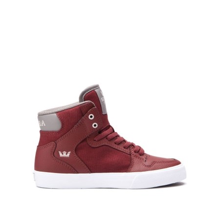 Supra Vaider Kids High Tops Shoes Red UK 25IOR